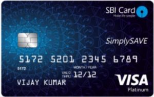 SBI simplySAVE credit card
